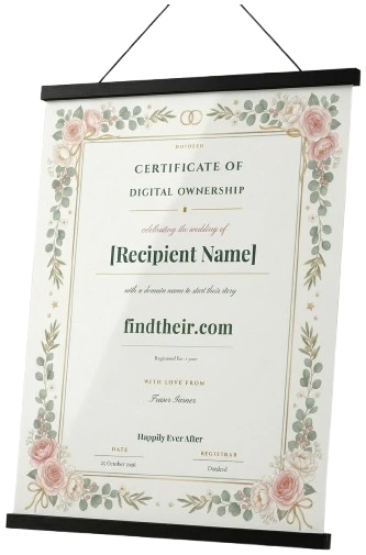 A certificate with its top and bottom hanger, ready to hang